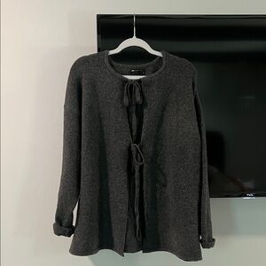 ASOS Dark Gray Cardigan with Bow Details